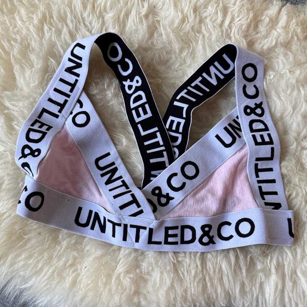 UNTITLED&CO Pink Logo Elastic Bra Top